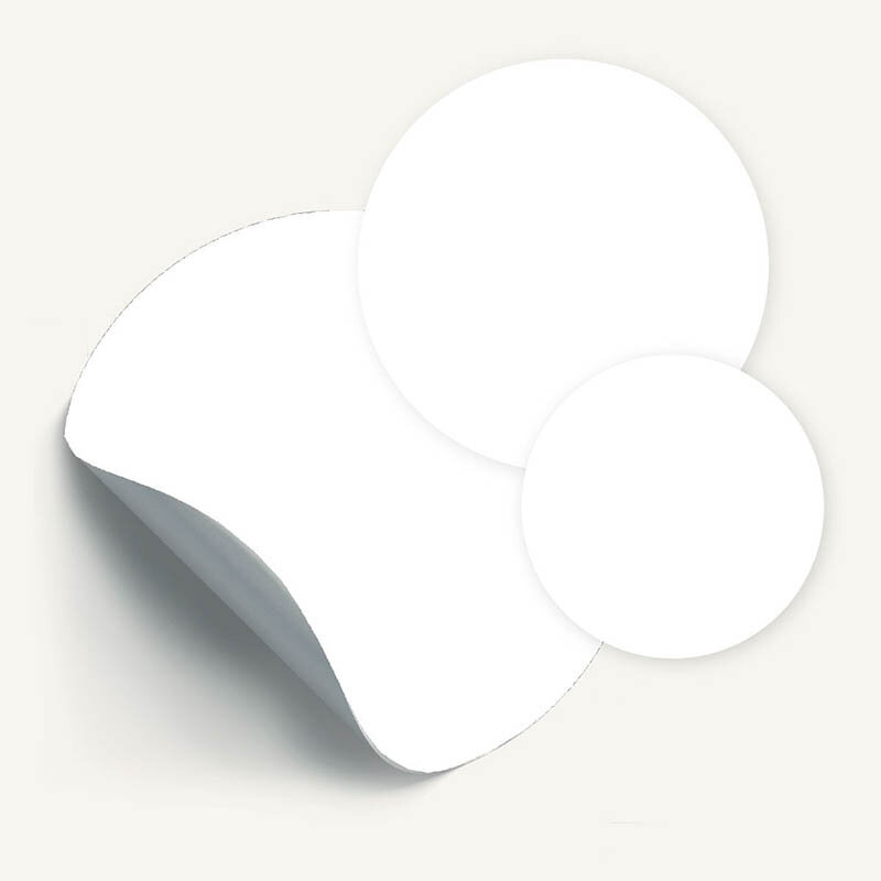 Groovy Magnets Magneetstickers rond - Wit - 3 stuks