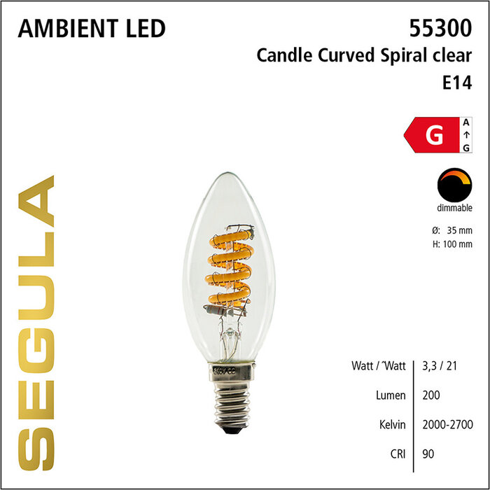 Segula LED Bulb E14 Ambient Candle Clear - SEGULA