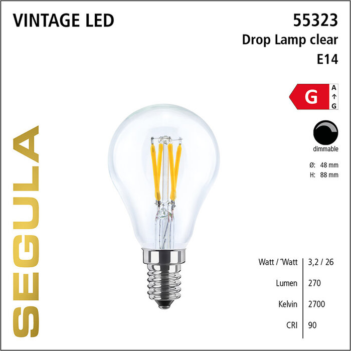 Segula Ledlamp Drop lamp - Clear - E14 - SEGULA