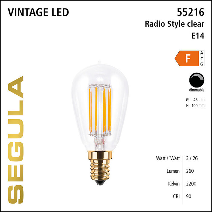 Segula Ledlamp Radio style - Clear - E14 - SEGULA