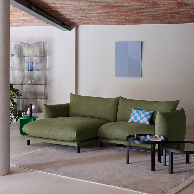 Fest Amsterdam Frankie sofa - Divan left + 1.5-seat right - Cube Light Green 55 - Fest Amsterdam