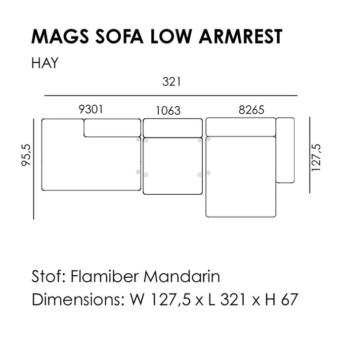 HAY Mags Sofa Low Armrest - Flamiber Mandarin - HAY