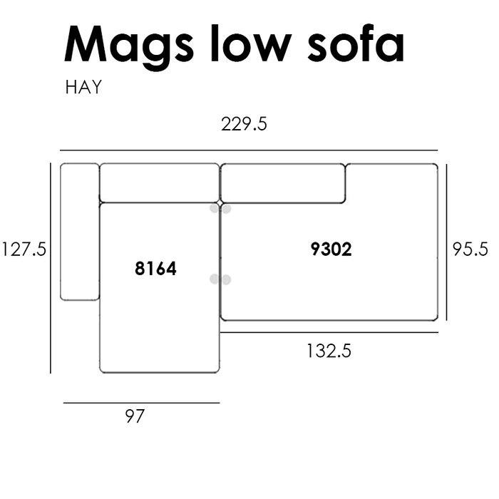 HAY Mags Soft  Sofa low armrest - 2.5 seater - Bolgheri - HAY