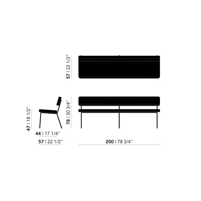 Studio Henk Banc de table à manger Coode - Black frame - Studio Henk