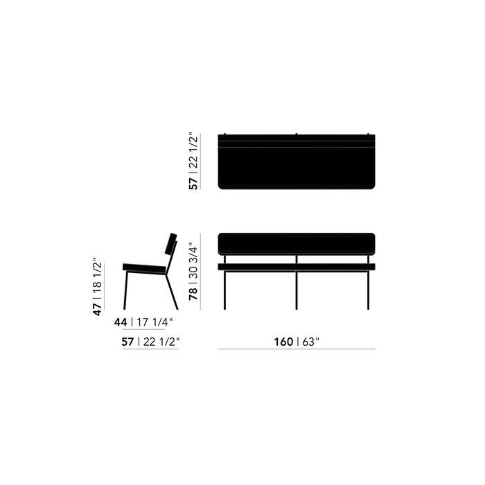 Studio Henk Banc de table à manger Coode - Black frame - Studio Henk