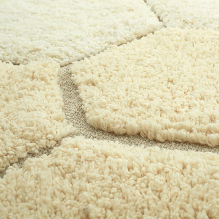 Lorena Canals Honeycomb Golden Ø 140 cm - tapis lavable en coton