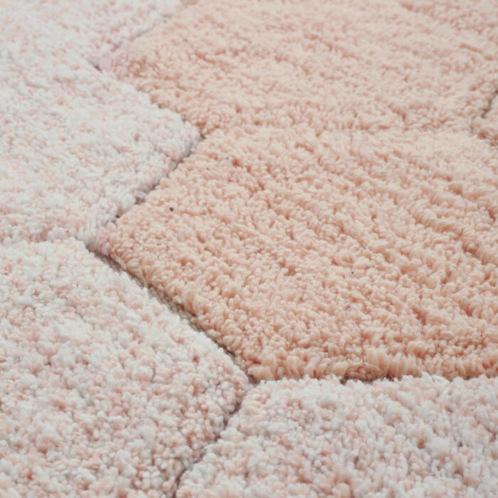 Lorena Canals Honeycomb Rose Ø 140 cm - tapis lavable en coton