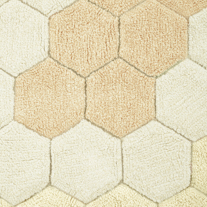 Lorena Canals Honeycomb Golden Ø 140 cm - wasbaar tapijt katoen