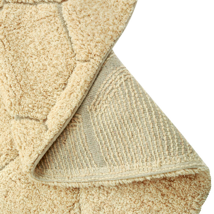 Lorena Canals Honeycomb Golden Ø 140 cm - wasbaar tapijt katoen