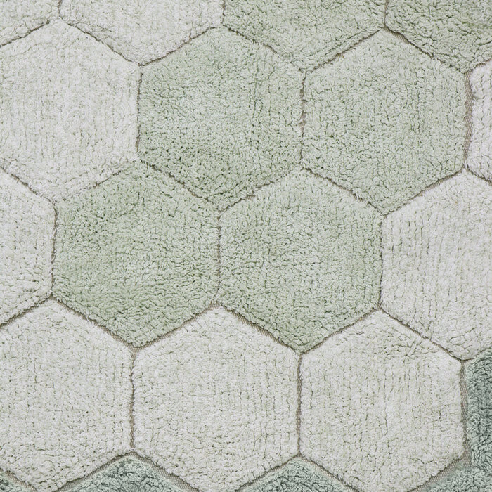 Lorena Canals Honeycomb Blue Sage Ø 140 cm - wasbaar tapijt katoen