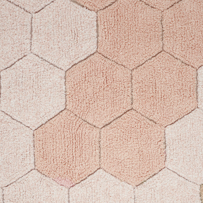 Lorena Canals Honeycomb Rose Ø 140 cm - tapis lavable en coton
