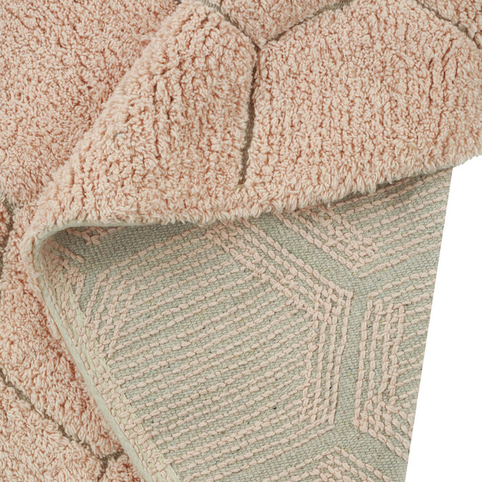 Lorena Canals Honeycomb Rose Ø 140 cm - tapis lavable en coton