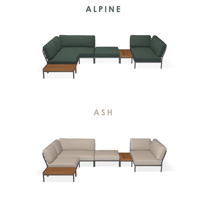 Houe Level Loungeset tuin 8 Dark Grey frame - Houe