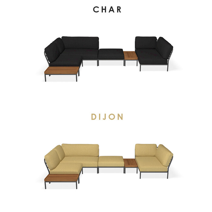 Houe Level Loungeset jardin 8 Dark Grey frame - Houe