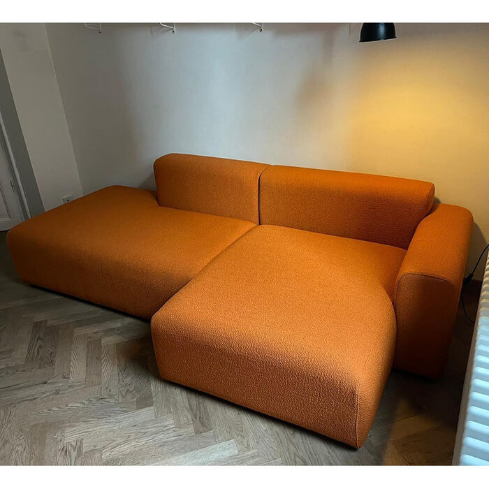 HAY Mags Sofa Low Armrest Comb. 2 Flamiber Mandarin - HAY