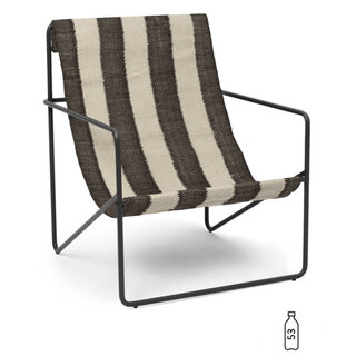 Fermliving Desert Lounge Chair - Frame Black / Off-White - Chocolate