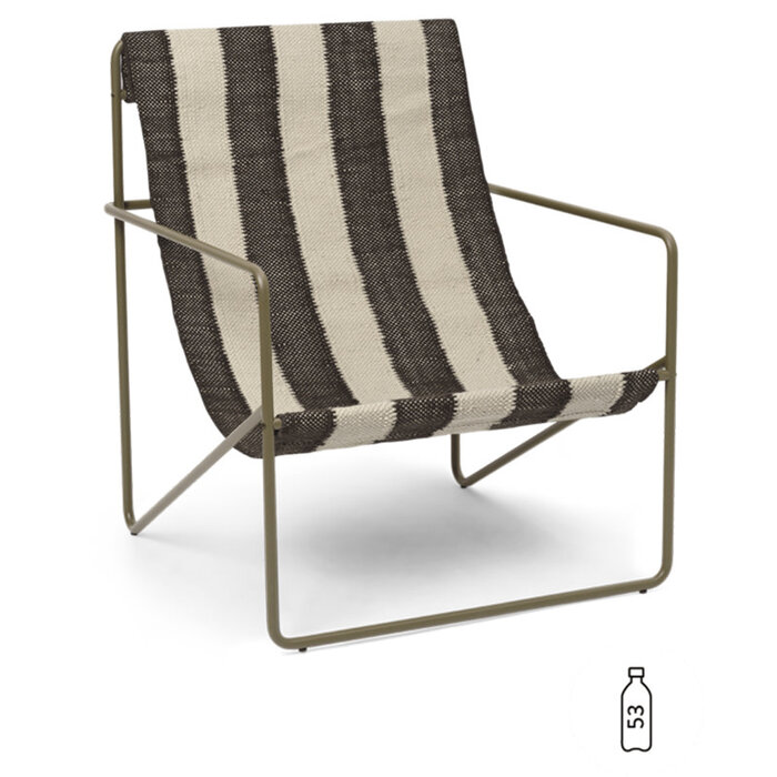 Fermliving Desert Lounge Chair - Frame Olive / Off-White - Chocolate - Fermliving