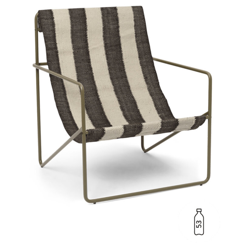 Fermliving Desert Lounge Chair - Frame Olive / Off-White - Chocolate - Fermliving