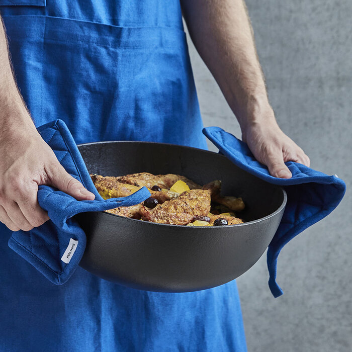 Nicolas Vahé Maniques de cuisine Bleu