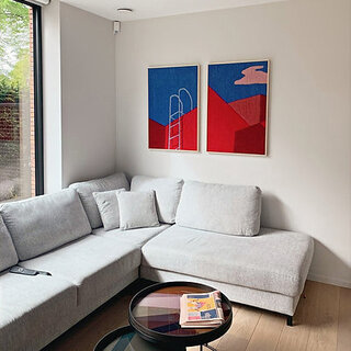 Fabric Fabrik Wandtapijt Red House Pink Cloud