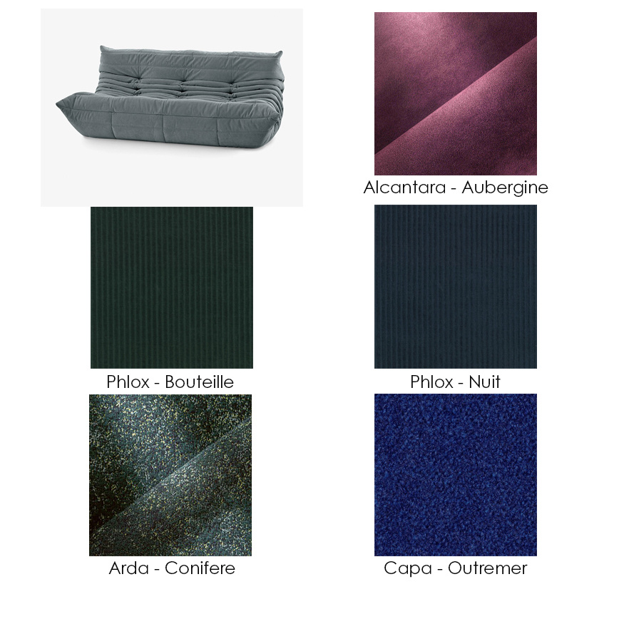 Canapé 3 Places Togo Ligne Roset – Tissu Laine Bouclée Moka, Reconditionné