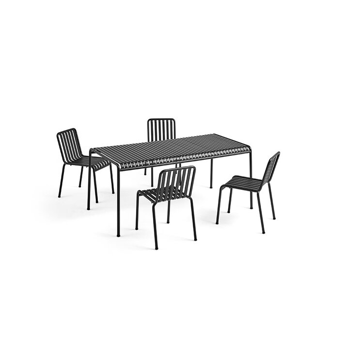 HAY Palissade Tuinset (Tafel 170cm + 4x Stoelen) - HAY