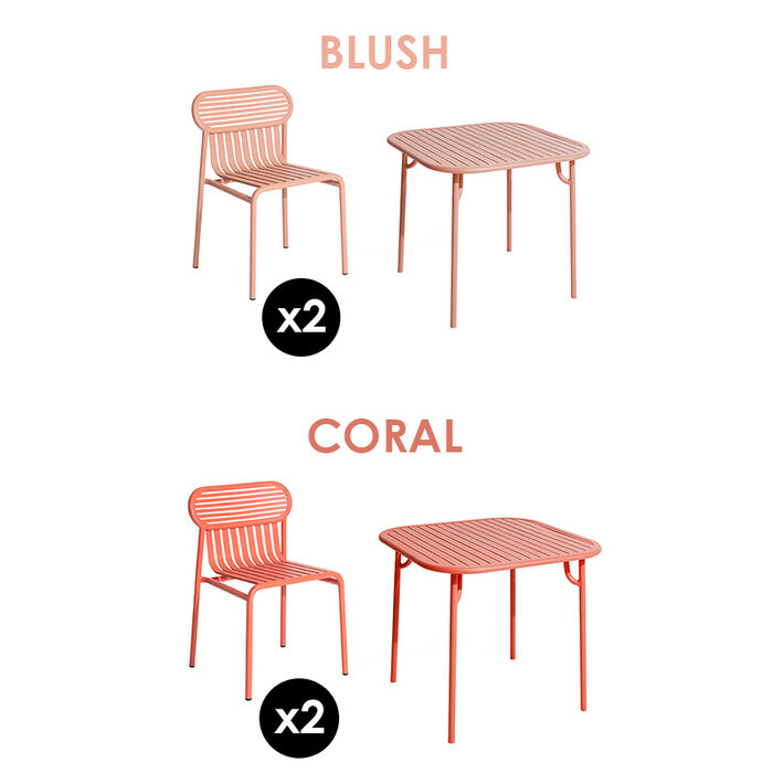 Petite Friture Tuinset 85x85 tafel + 2 stoelen Week-end