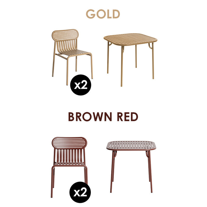 Petite Friture Tuinset 85x85 tafel + 2 stoelen Week-end