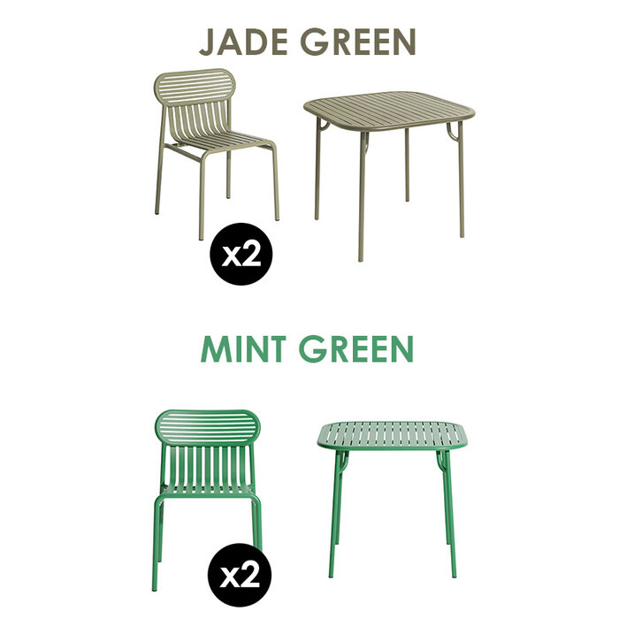 Petite Friture Tuinset 85x85 tafel + 2 stoelen Week-end