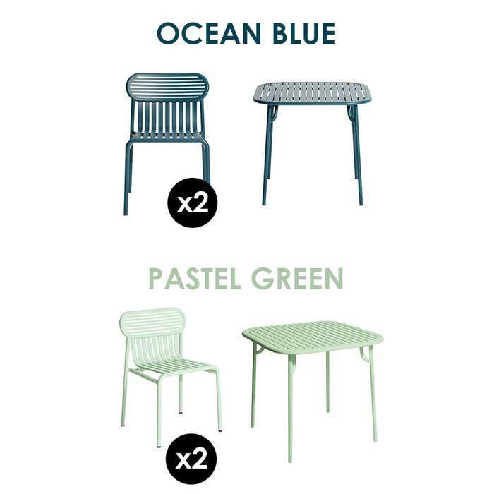 Petite Friture Tuinset 85x85 tafel + 2 stoelen Week-end