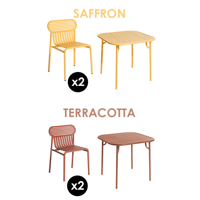 Petite Friture Tuinset 85x85 tafel + 2 stoelen Week-end