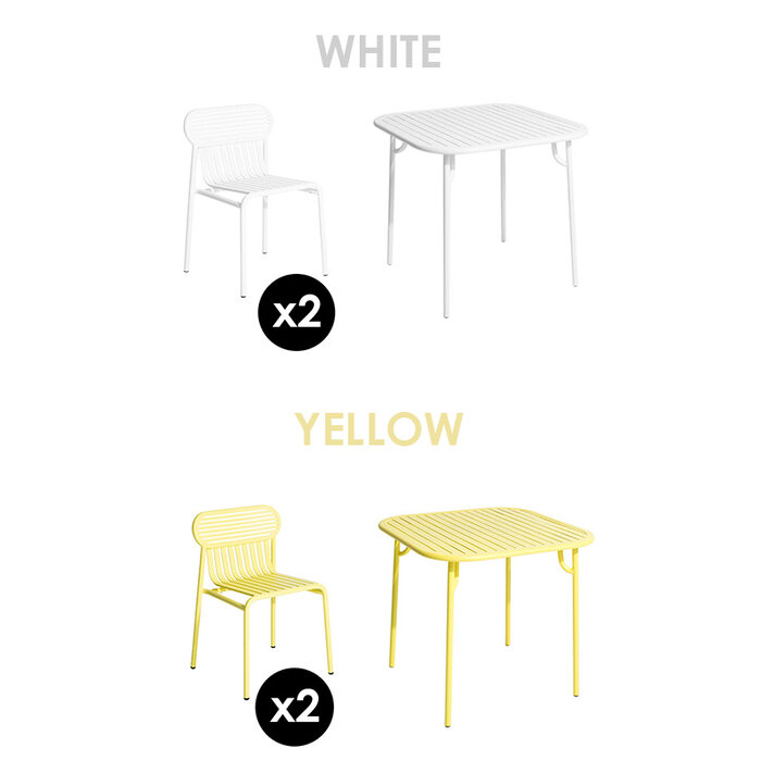 Petite Friture Tuinset 85x85 tafel + 2 stoelen Week-end