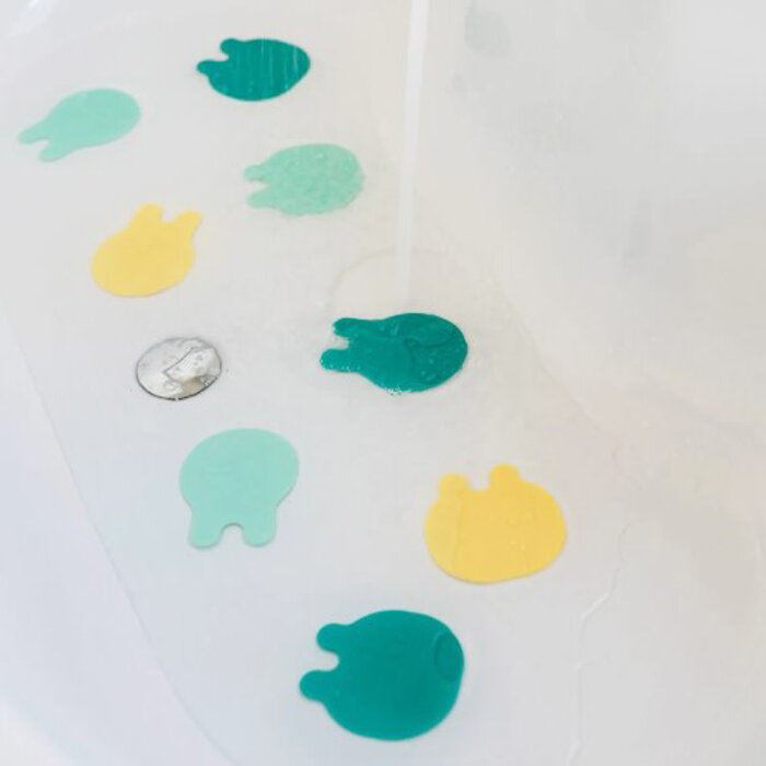 Quut Grippi Jouets de bain non glissants (8 pièces) Vert/Jaune