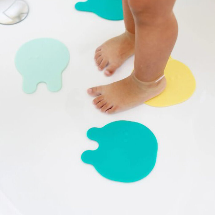 Quut Grippi Jouets de bain non glissants (8 pièces) Vert/Jaune