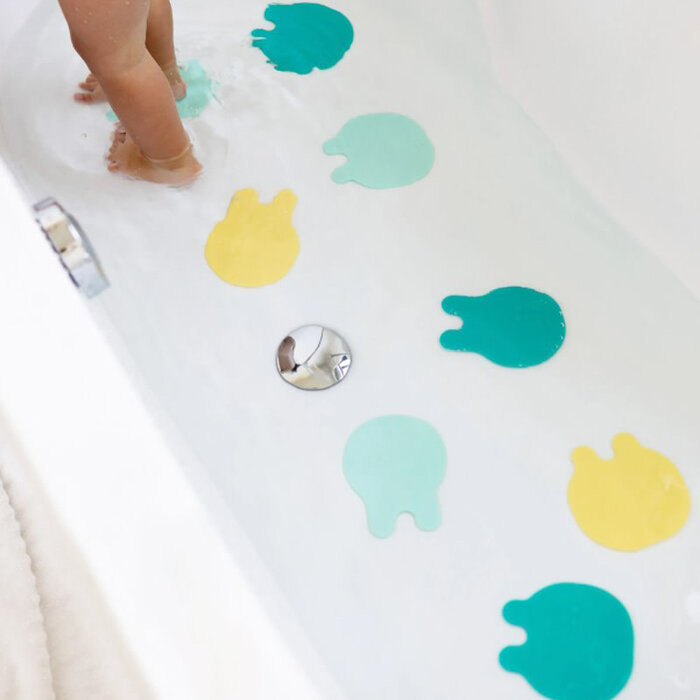 Quut Grippi Jouets de bain non glissants (8 pièces) Vert/Jaune