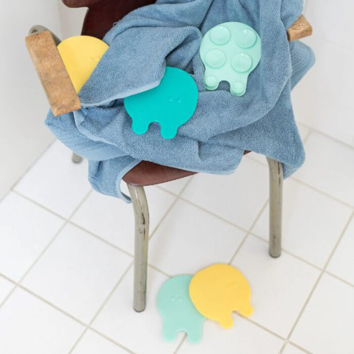 Quut Grippi Jouets de bain non glissants (8 pièces) Vert/Jaune