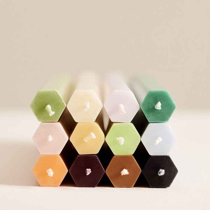 HAY Kaarsen Hexagon (Set van 4) - Fresh - HAY