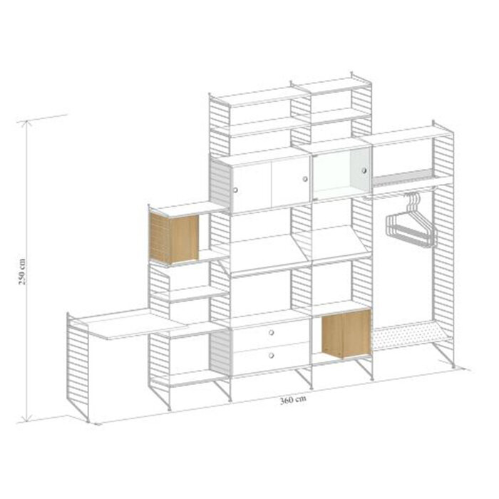 String Wandconfiguratie 72 - Woonkamer (Showroom) - String