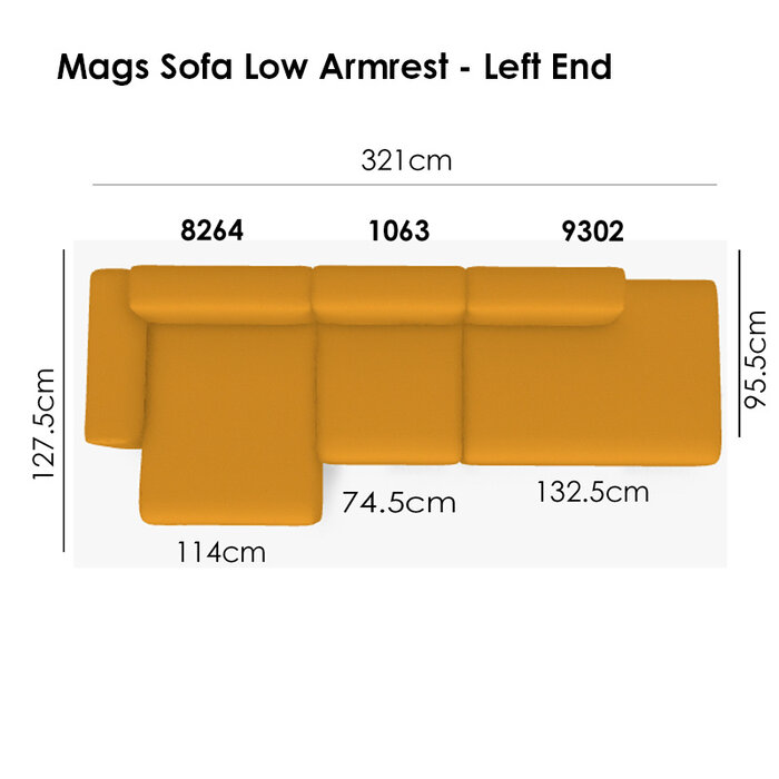 HAY Mags Sofa Low Armrest (showroom) - Metaphor Bumblebee 033 - HAY