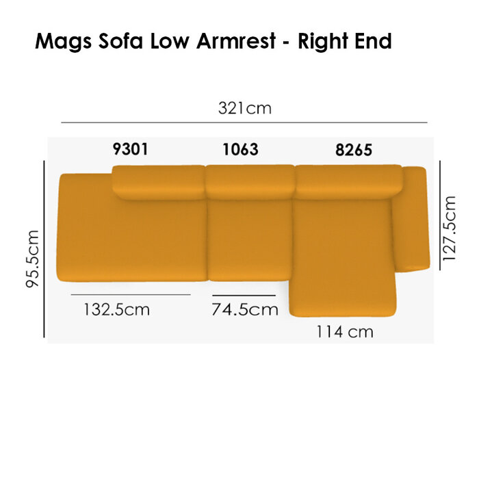 HAY Mags Sofa Low Armrest (showroom) - Metaphor Bumblebee 033 - HAY