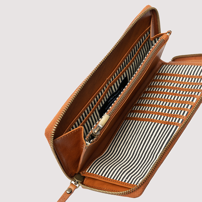 O MY BAG Portemonnaie Sonny Cognac Stromboli Leather - O My Bag