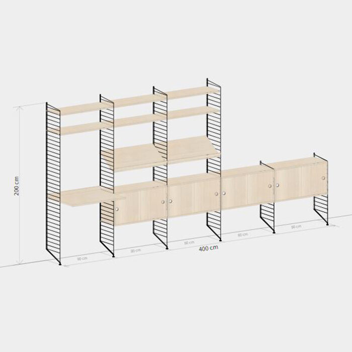 String Wandconfiguratie 73 - Woonkamer - String