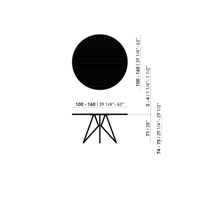 Studio Henk Column Quadpod Tafel - Eiken Naturel lak - Studio Henk