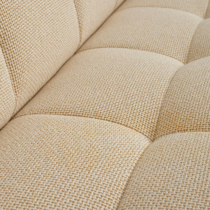 HAY Quilton Lift Sofa - 2 Seater - Tartaglia Ocre White - Oak Base - HAY