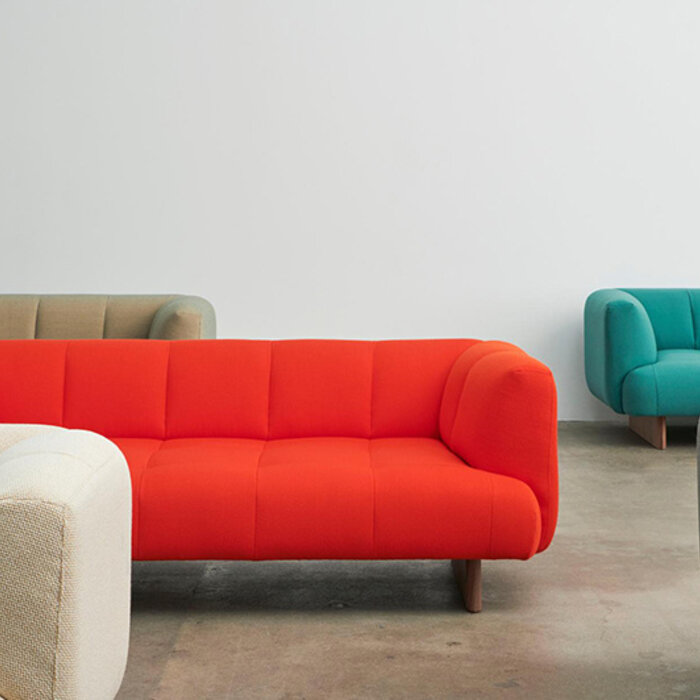 HAY Quilton Lift Sofa - 2 Seater - Vidar 542 - Walnut Base - HAY
