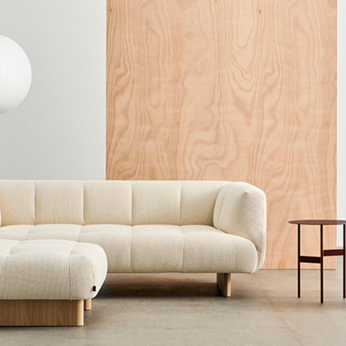 HAY Quilton Lift Ottoman - Base en noyer - HAY