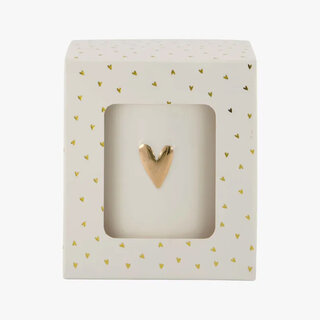 Zusss Bougie parfumée en céramique dans un coffret - Senteur lin - Coeur blanc
