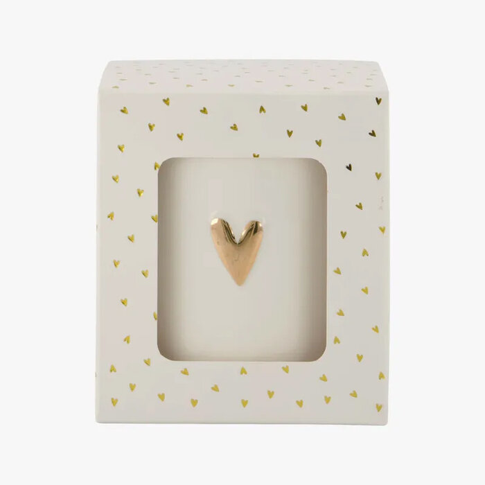 Zusss Bougie parfumée en céramique dans un coffret - Senteur lin - Coeur blanc - Zusss