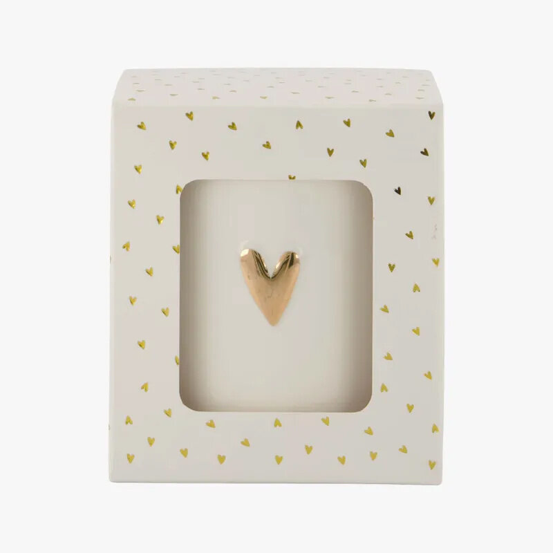 Zusss Bougie parfumée en céramique dans un coffret - Senteur lin - Coeur blanc - Zusss