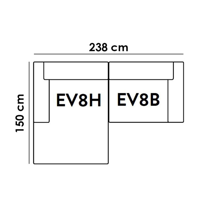 &Tradition Canapé Develius Mellow  2 seater- Configuration C - Cifrado 0741 - &Tradition